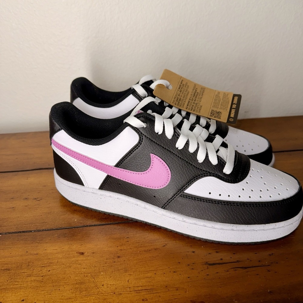 Nike Court Vision Low Next Nature Black Pink Foam Women's Size 10 DH3158-008